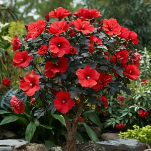 Гибискус Миднайт Роуз купить по цене от 269р. в интернет-магазине «Посадика» с доставкой почтой в в Голицыное и по всей России – [изображение №1].