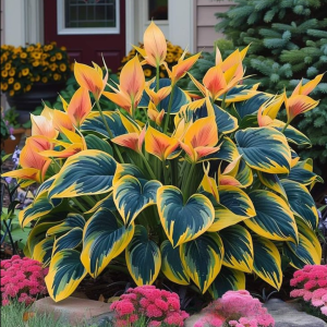 Хоста Флейм Данс купить по цене от 650р. в интернет-магазине «Посадика» с доставкой почтой в в Голицыное и по всей России – [изображение №1].